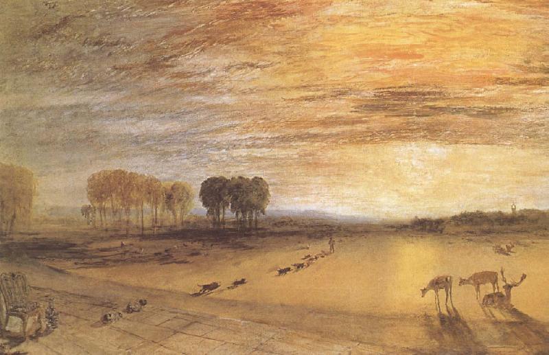 J.M.W. Turner Petworth Park,with Lord Egremont and his dogs oil painting picture
